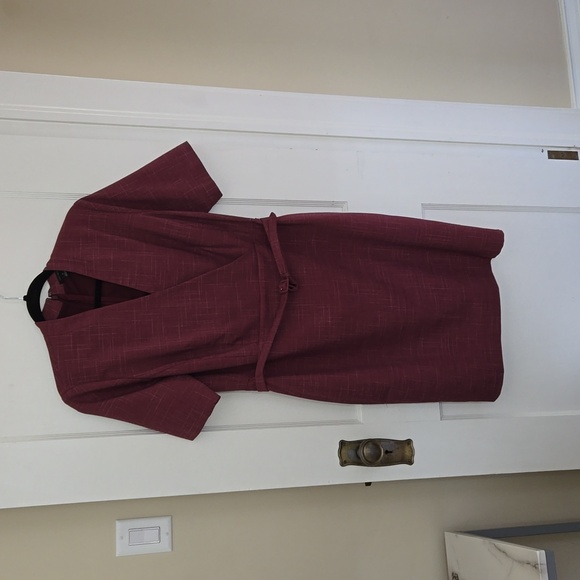 Ann Taylor Wrap Belted Cross Weave Sheath Dress, size 12 - Picture 4 of 6